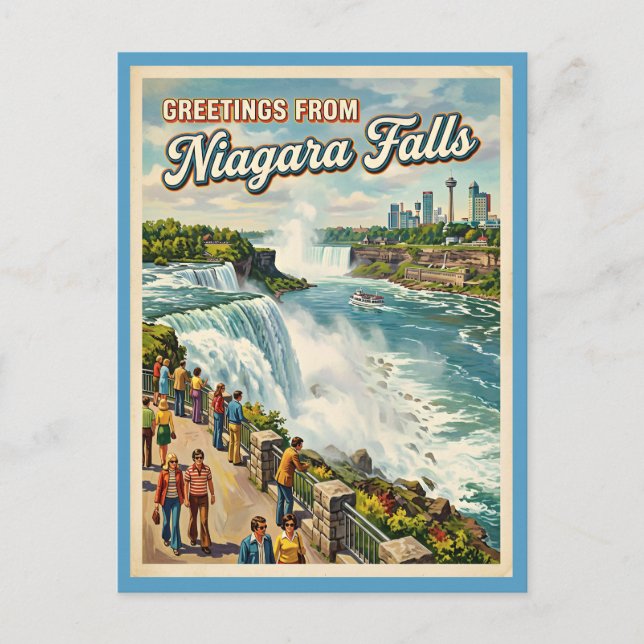 Carte Postale Salutations de Niagara Falls Inspiré de l'ancien  (Devant)
