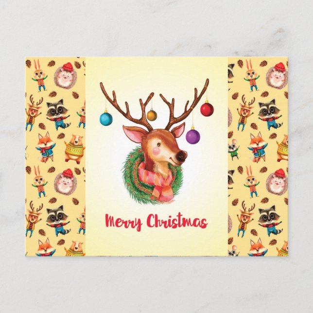 Carte Postale Salutations de Noël (Devant)