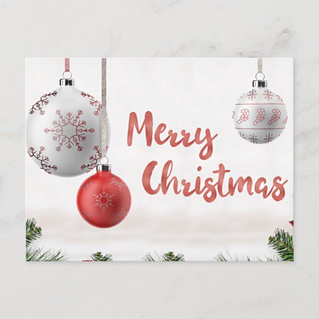 Carte Postale Salutations de Noël, beauté dans la simplicité, (Devant)