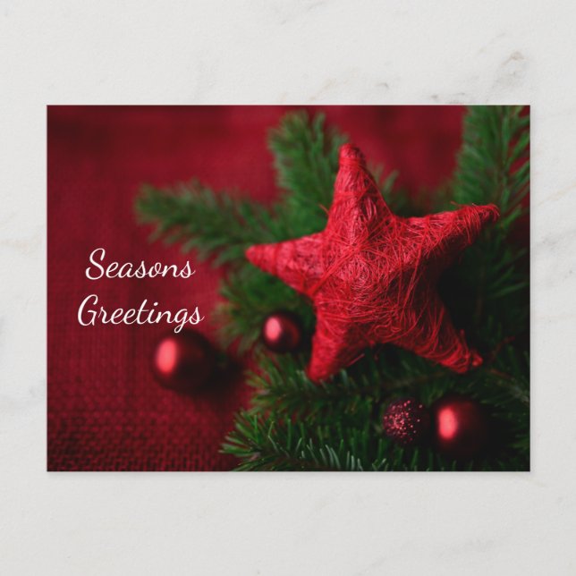 Carte Postale Salutations de Noël de l'Étoile Rouge  (Devant)