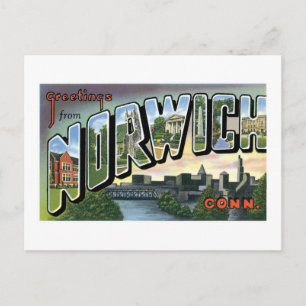 Carte Postale Salutations de Norwich, Connecticut