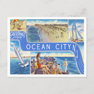 Carte Postale Salutations de Ocean City, New Jersey Travel