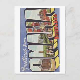 Carte Postale Salutations de Omaha NE Grande Lettre thème vintag