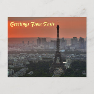 Carte Postale Salutations De Paris Tour Eiffel Art Européen