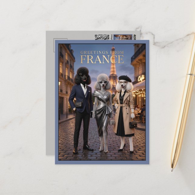 Carte Postale Salutations de Paris Travel (Devant/Arrière en situation)