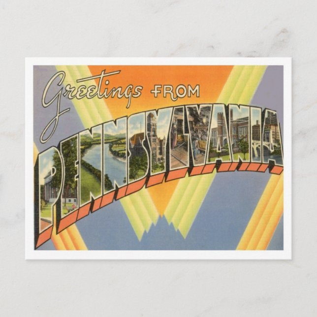 Carte Postale Salutations De Pennsylvanie (Devant)