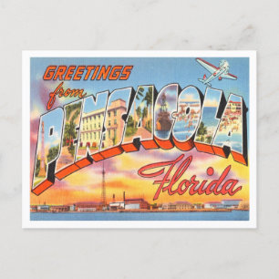 Carte Postale Salutations de Pensacola, Vintage voyage de Florid