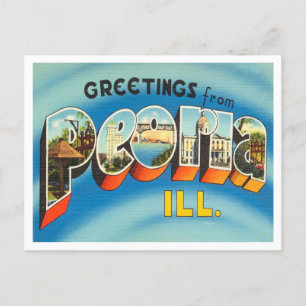 Carte Postale Salutations de Peoria, Illinois Vintage voyage