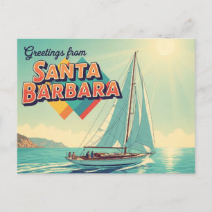 Carte Postale Salutations de Père Noël Barbara California