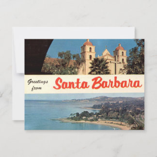 Carte Postale Salutations de Père Noël Barbara Vintage