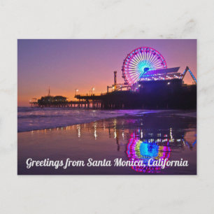 Carte Postale Salutations De Père Noël Monica, California Postca