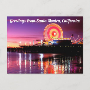 Carte Postale Salutations De Père Noël Monica, Californie