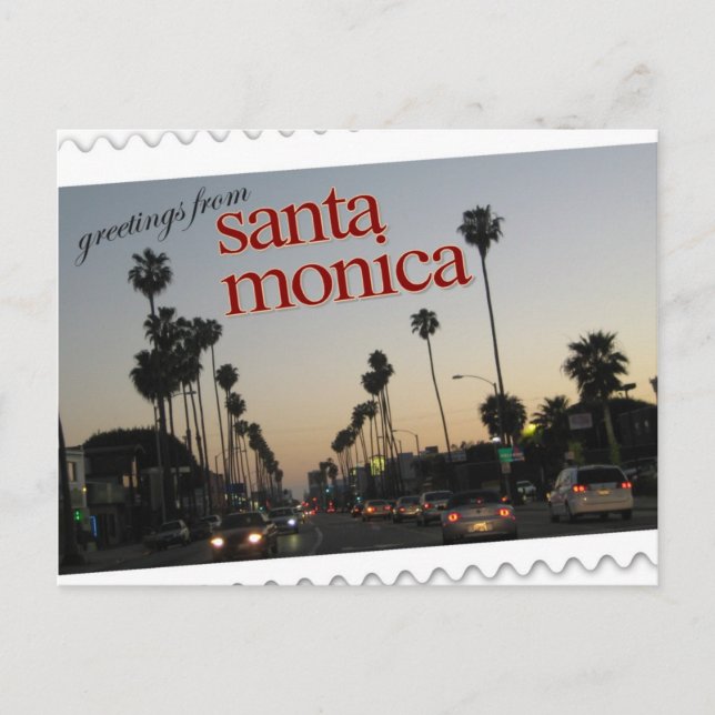 Carte Postale Salutations de Père Noël Monica, Californie (Devant)