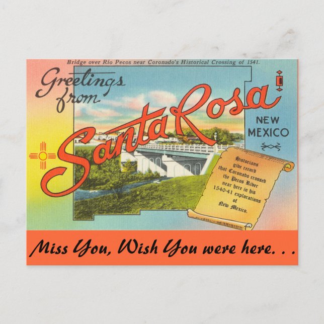 Carte Postale Salutations de Père Noël Rosa (Devant)