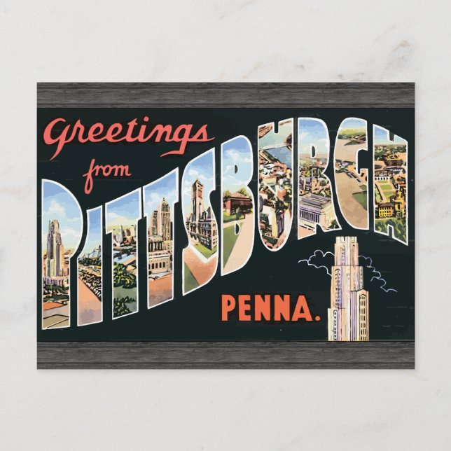 Carte Postale Salutations De Pittsburgh Penna, Vintage (Devant)