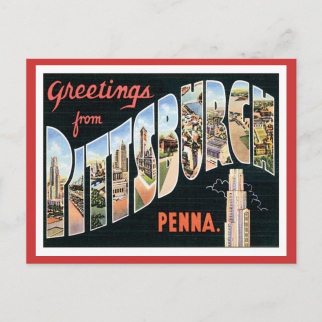 Carte Postale Salutations De Pittsburgh, Pennsylvanie (Devant)