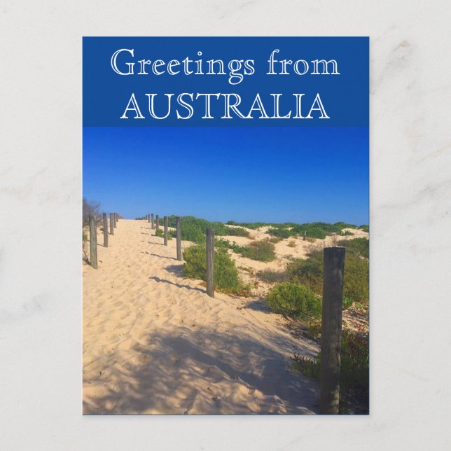 Carte Postale salutations de plage australie (Devant)