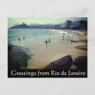 Carte Postale salutations de plage copacabana