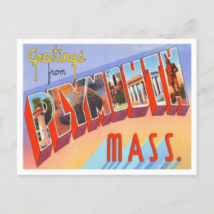 Carte Postale Salutations de Plymouth, Massachusetts Travel