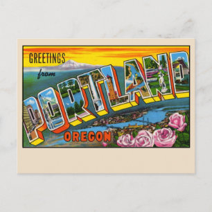 Carte Postale Salutations de Portland, Oregon Grande Lettre