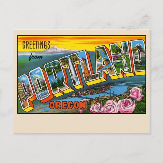 Carte Postale Salutations de Portland, Oregon Grande Lettre (Devant)