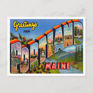 Carte Postale Salutations de Portland, Vintage voyage du Maine