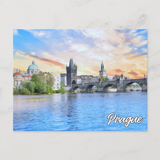 Carte Postale Salutations De Prague, République Tchèque (Devant)