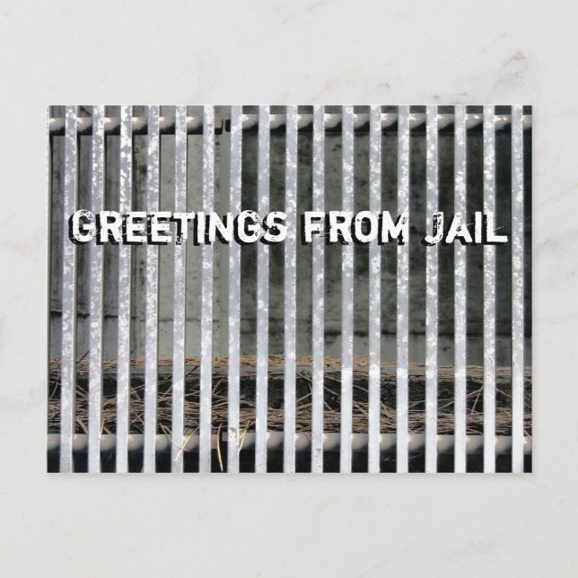 Carte Postale Salutations de prison Humoristique (Devant)