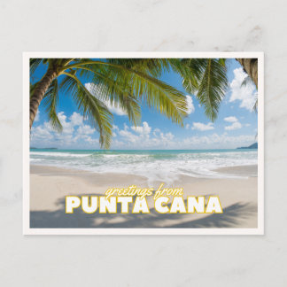 Carte Postale Salutations de Punta Cana Retro Vintage Travel