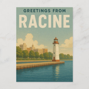 Carte Postale Salutations de Racine Wisconsin