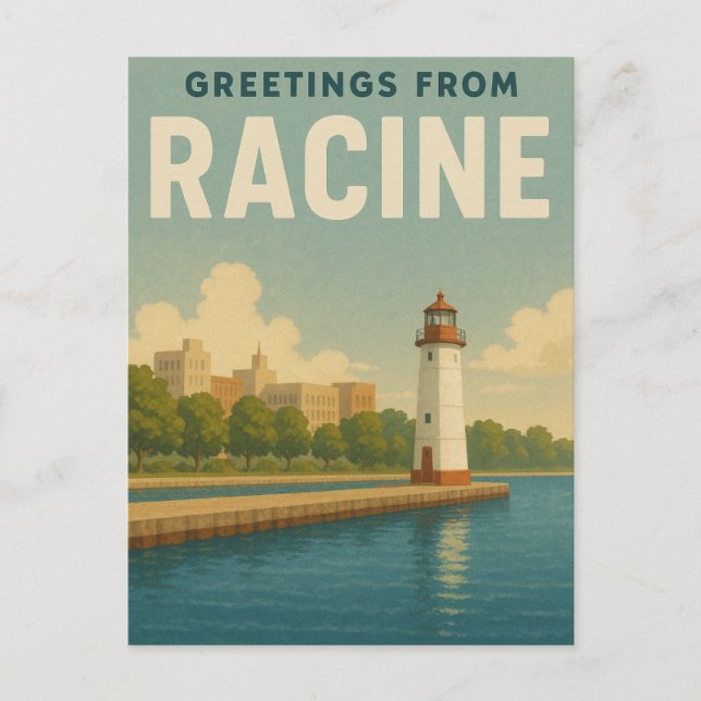 Carte Postale Salutations de Racine Wisconsin (Devant)