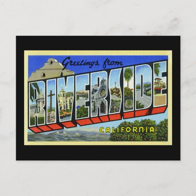 Carte Postale Salutations de Riverside California (Devant)