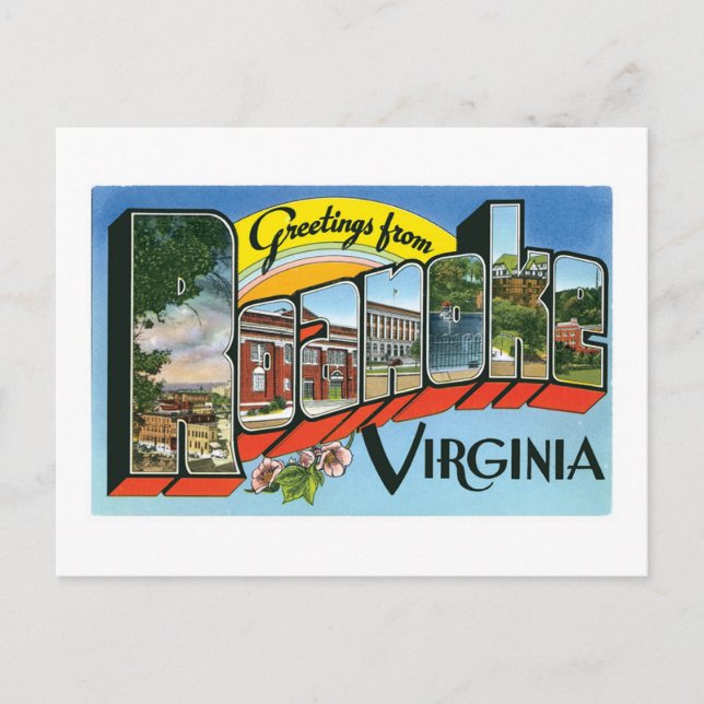 Carte Postale Salutations de Roanoke, Virginie (Devant)