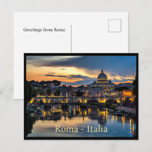 Carte Postale Salutations de Roma Italia, texte personnalisé