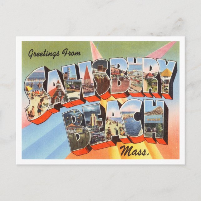 Carte Postale Salutations de Salisbury Beach, Massachusetts (Devant)