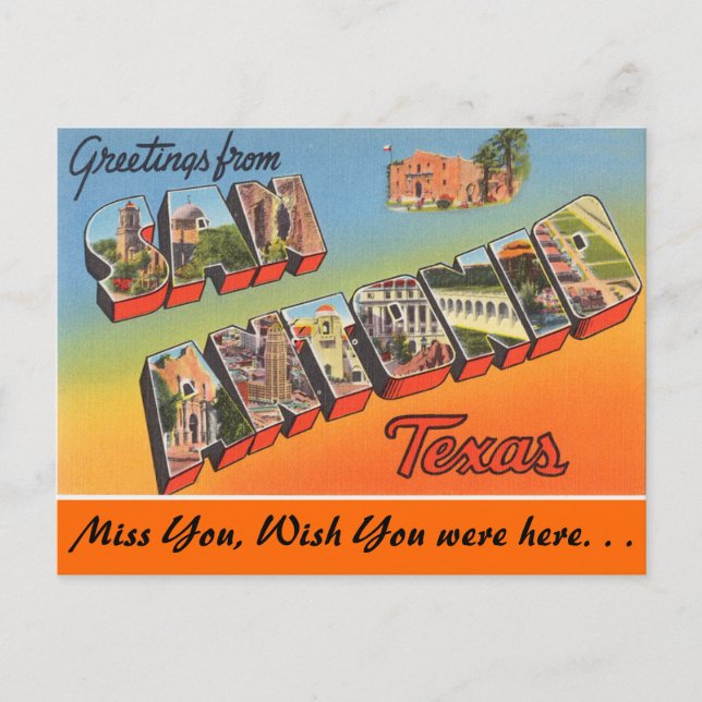 Carte Postale Salutations de San Antonio (Devant)