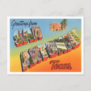 Carte Postale Salutations de San Antonio, Vintage voyage du Texa