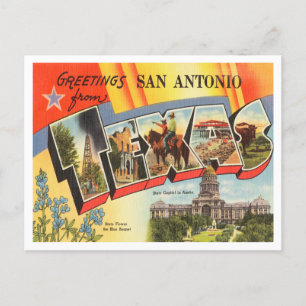 Carte Postale Salutations de San Antonio, Vintage voyage du Texa