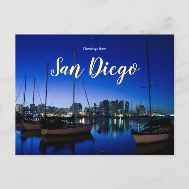 Carte Postale Salutations de San Diego Postcard Bay Californie (Devant)