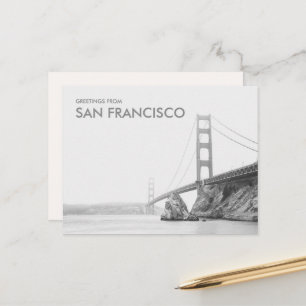 Carte Postale Salutations de San Francisco Golden Gate Bridge