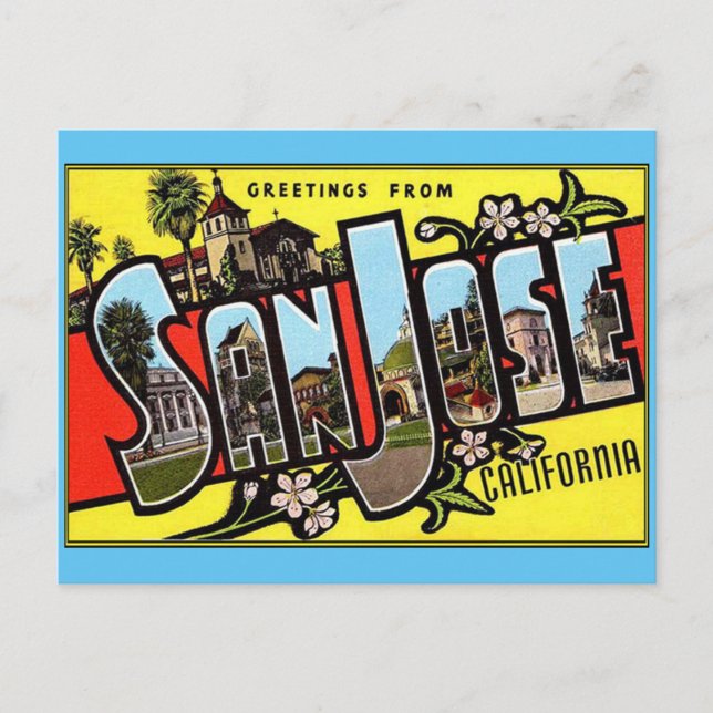 Carte Postale Salutations de San Jose California Postcard (Devant)