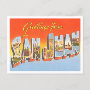Carte Postale Salutations de San Juan, Porto Rico Travel