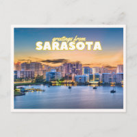 Salutations de Sarasota Floride Rétro Centre-Ville