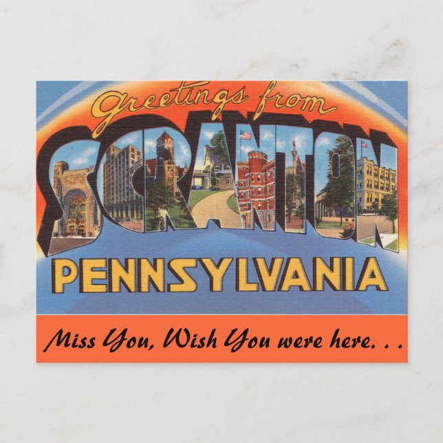 Carte Postale Salutations de Scranton (Devant)