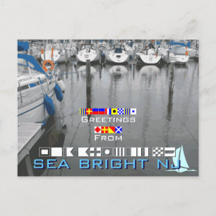 Carte Postale Salutations de Sea Bright NJ New Jersey