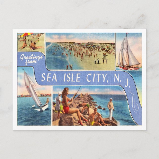 Carte Postale Salutations de Sea Isle City, New Jersey Travel (Devant)
