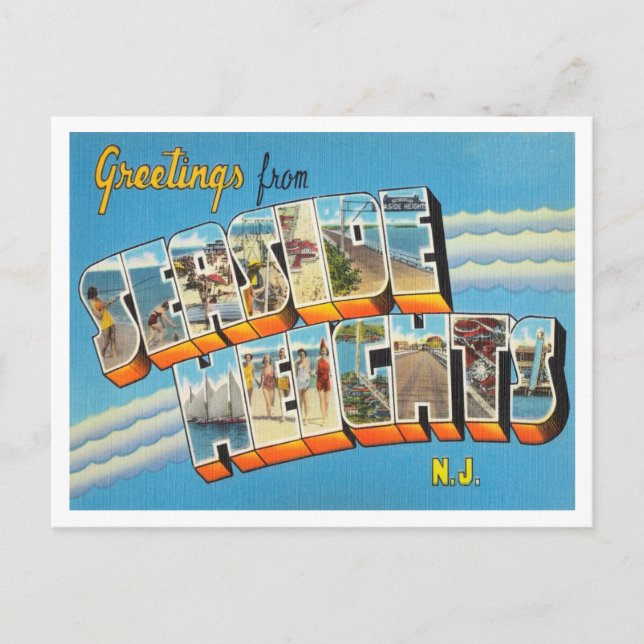 Carte Postale Salutations de Seaside Heights, New Jersey Travel (Devant)