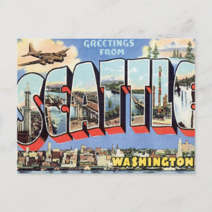 Carte Postale Salutations De Seattle, Washington États-Unis