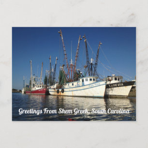 Carte Postale Salutations De Shem Creek, Caroline Du Sud