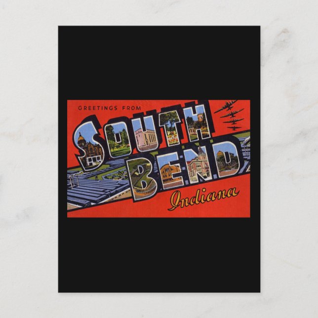 Carte Postale Salutations de South Bend Indiana (Devant)